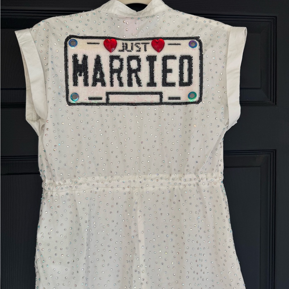 Queen of sparkles romper just married